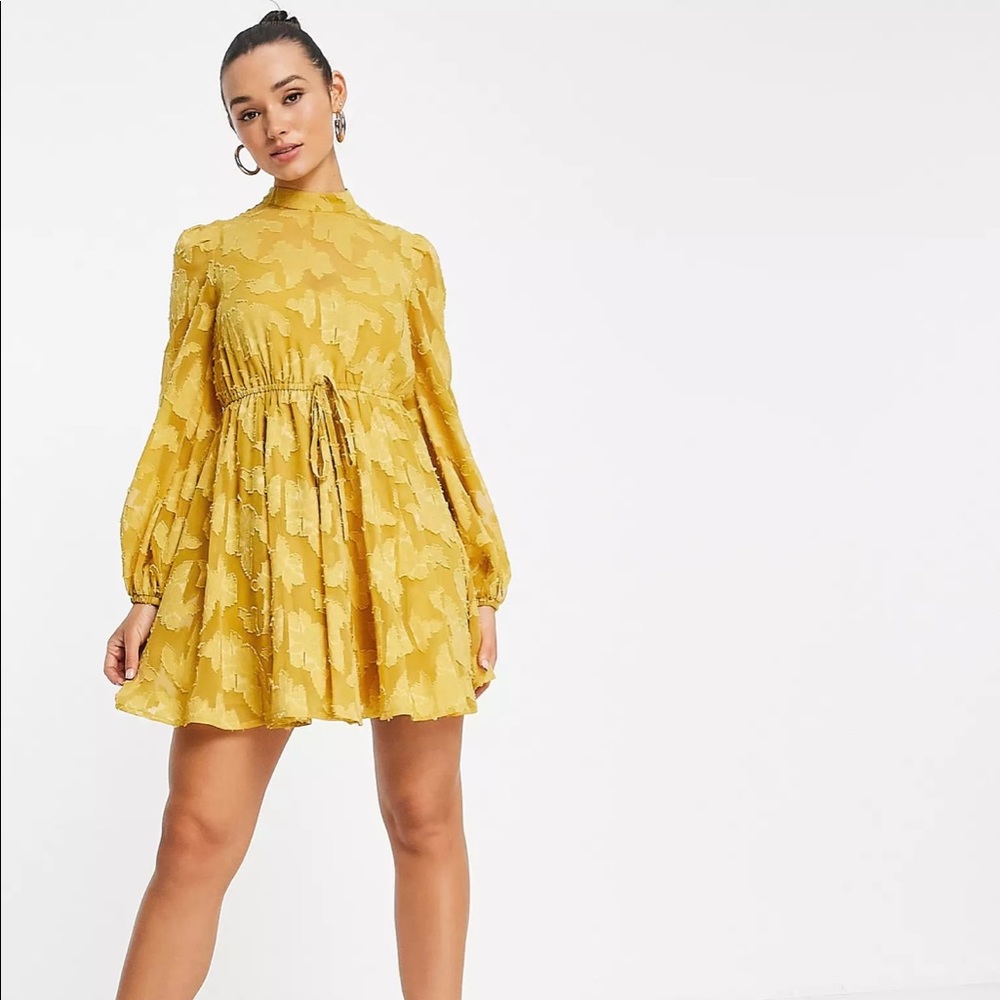 ASOS High Neck Long Sleeve Mini Dress